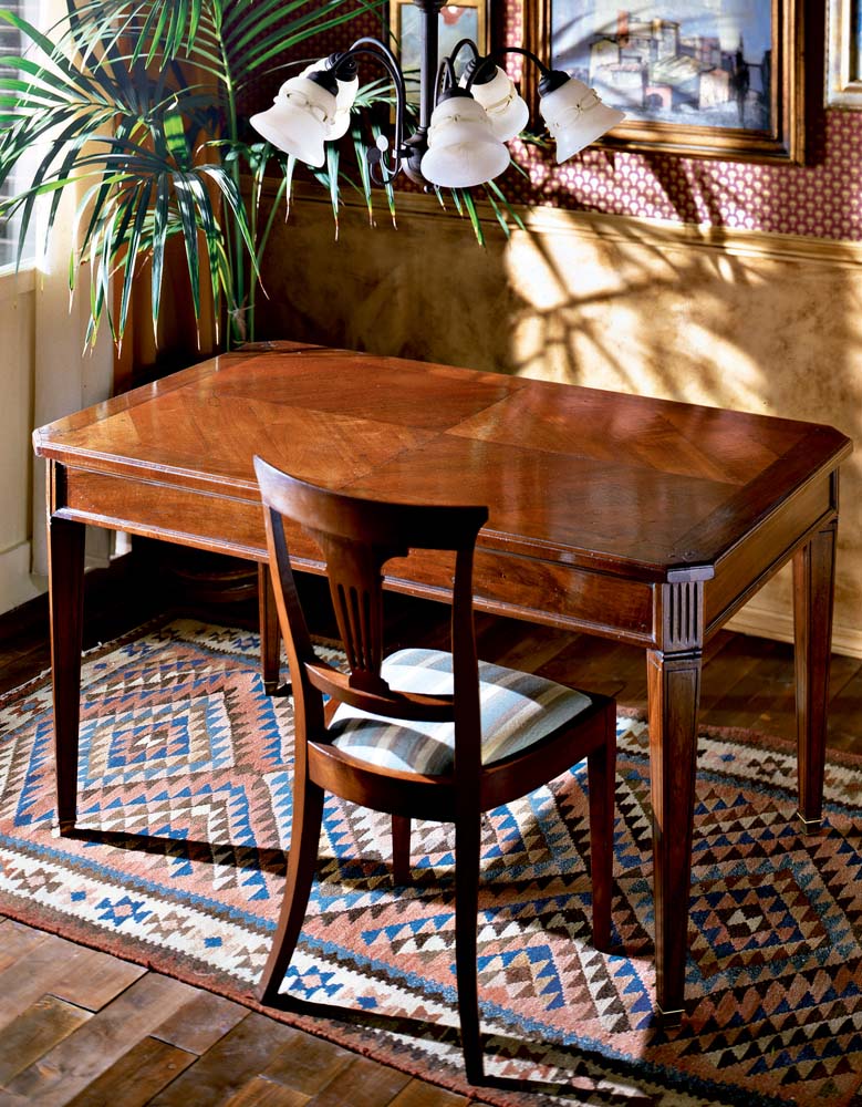 Tavolo rettangolare con piano a lisca allungabile - Art. 152 - Arredamento Classico DecorArt